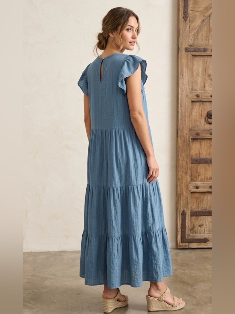 Universal Thread Goods Co. Blue Tiered Maxi Dress size XL